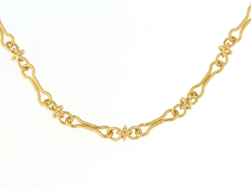 Gem strand necklaces-9K Yellow Gold 4.3mm Fancy Link Necklace 20"