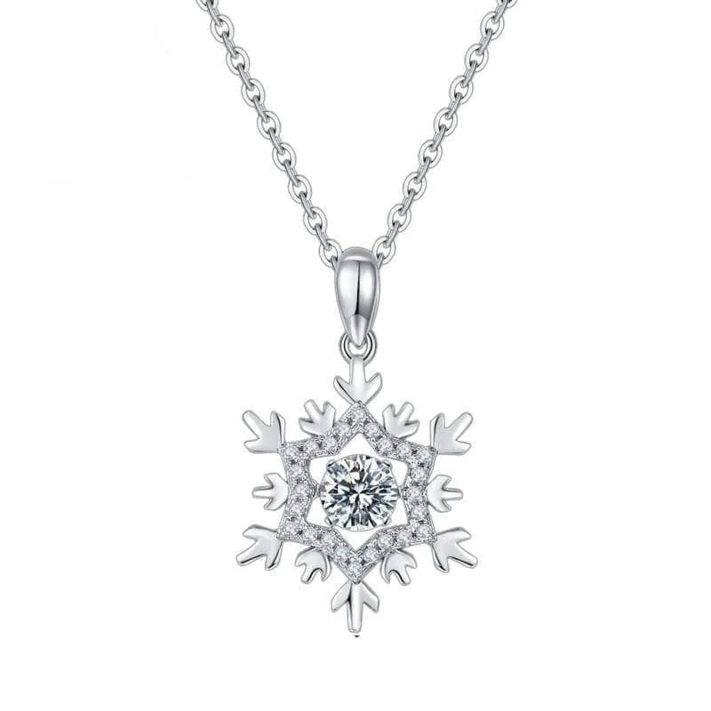 Modern art necklaces-Snowflake Diamond Necklace