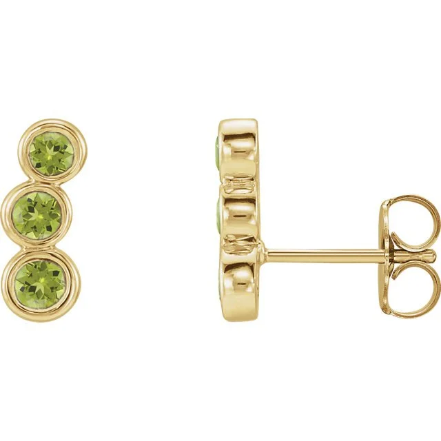 Two-tone earrings-14KT GOLD 0.64 CTW PERIDOT EAR CLIMBER EARRINGS