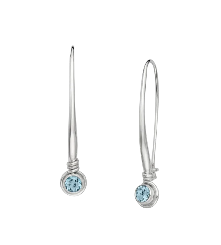 Fine clay earrings-"Jazzy" Sterling Silver and Blue Topaz Earrings