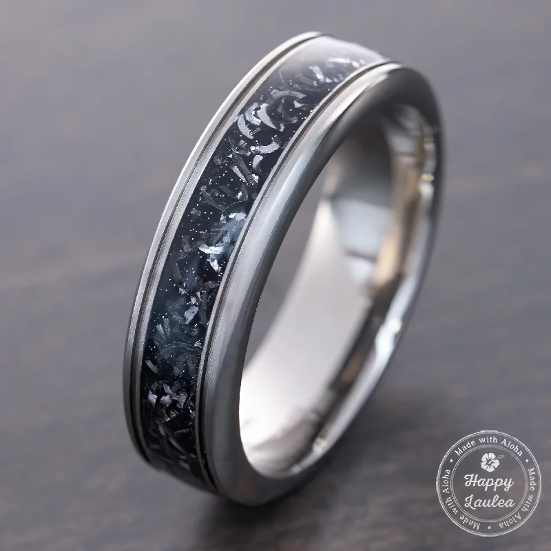 Fine rose rings-Titanium GR5 Ring [6mm width] Meteorite