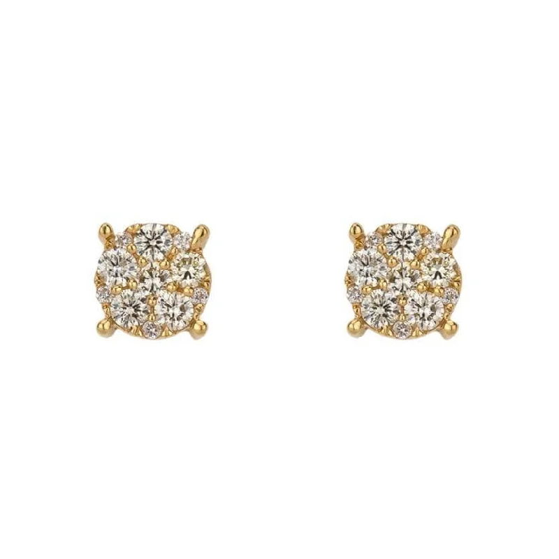 Solid ring earrings-0.74CT Diamond Earrings