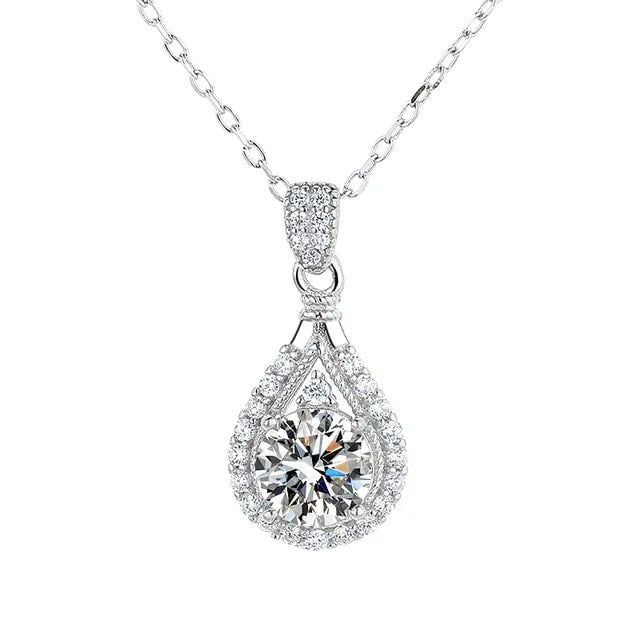 Akoya pearl necklaces-Water Drop Style Pouring Diamond Necklace