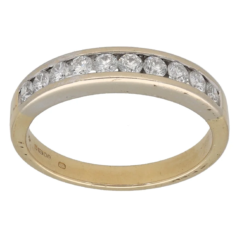 Sleek clasp rings-18ct Gold 0.50ct Diamond Half Eternity Ring Size M