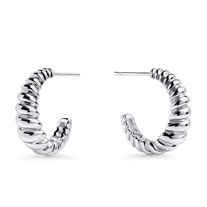 Gypsy weave earrings-Salerno Hoop Earrings