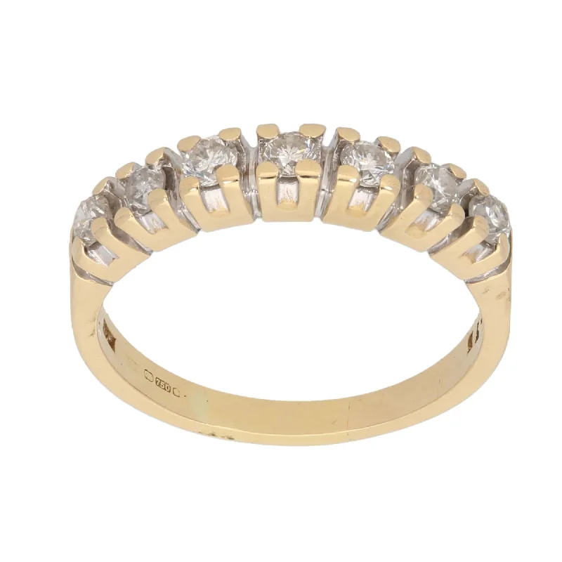 Fine stack rings-18ct Gold Diamond Half Eternity Ring Size S