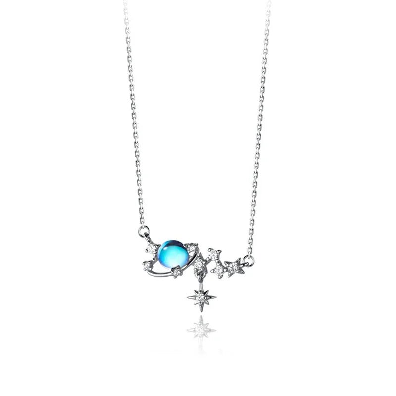 Tilted design necklaces-Elegant Moon & Star Pendant Necklace