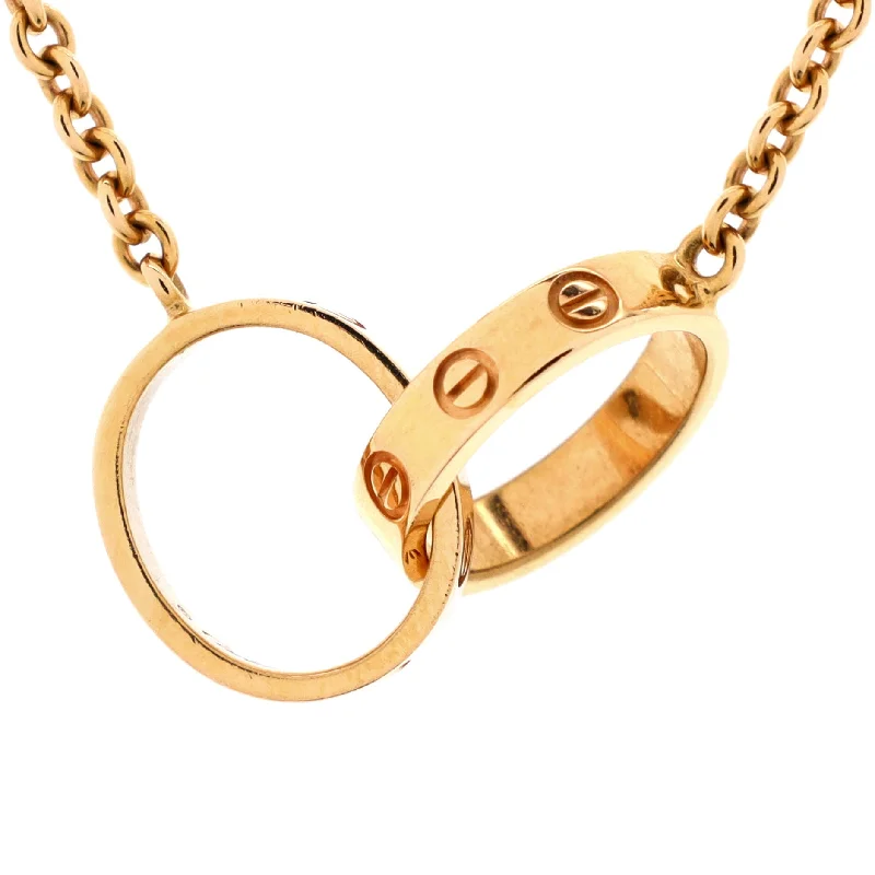 Fun bead necklaces-Love Interlocking Necklace 18K Rose Gold