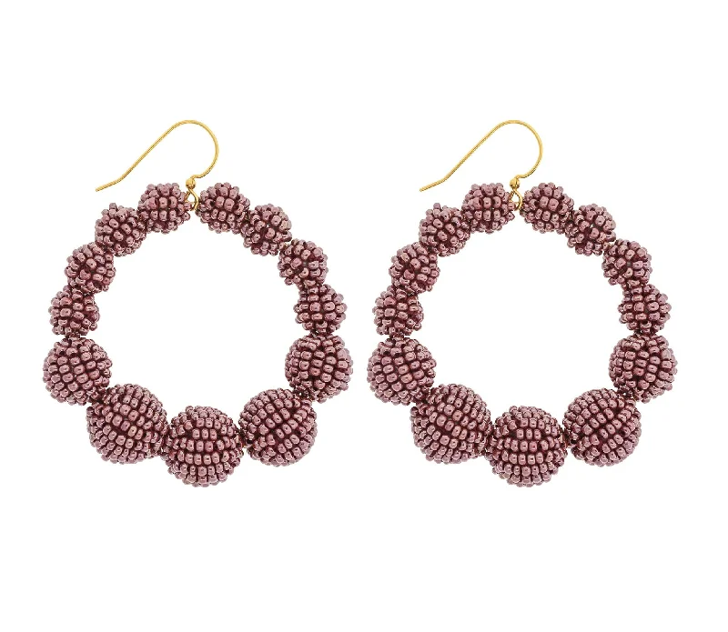 Clear crystal earrings-***NEW*** <br>The Olivia Hoop <br> Mulberry