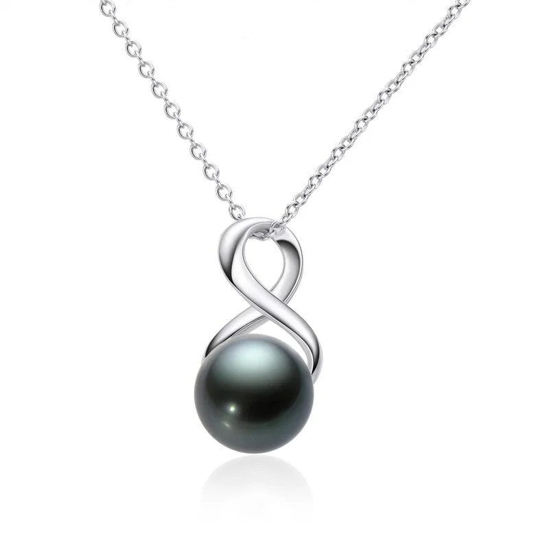 Sapphire drop necklaces-Tahitian Black Pearl Pendant Necklace