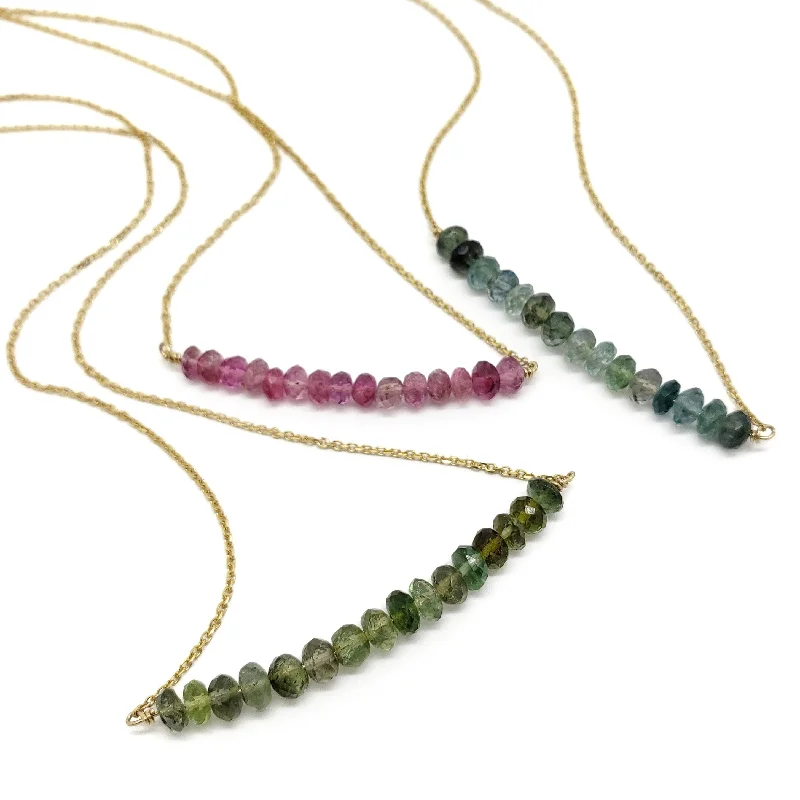 Mixed metal necklaces-Tourmaline Bead Necklace