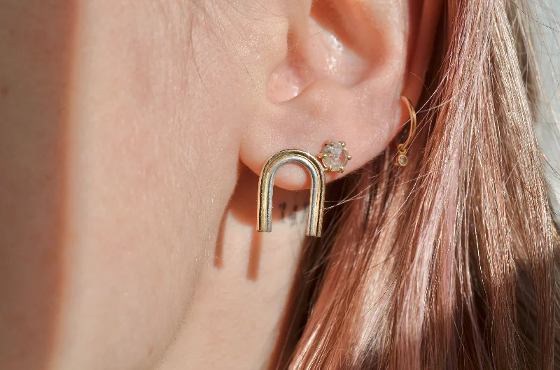 Hope eye earrings-Arcos 2-Tone Studs