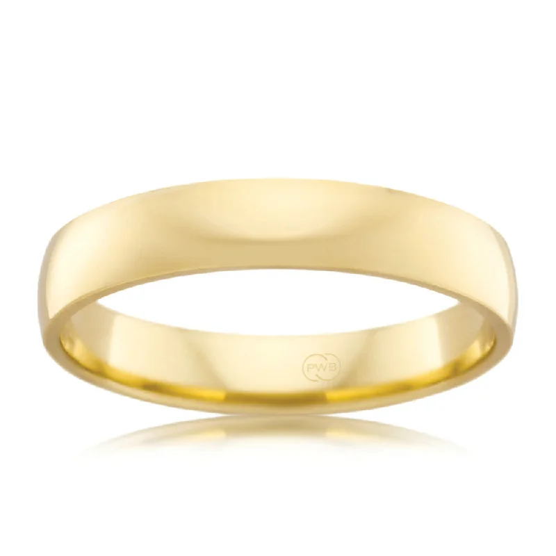 Soft texture rings-9ct Yellow Gold 4mm Crescent Ring. Size Z