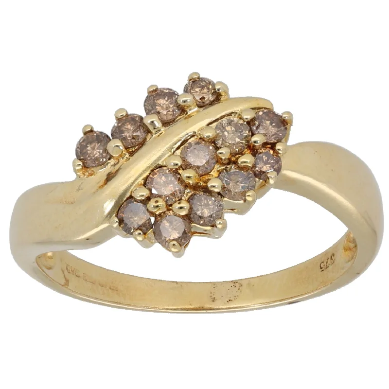 Solid stone rings-9ct Gold 0.26ct Diamond Dress/Cocktail Ring Size Q