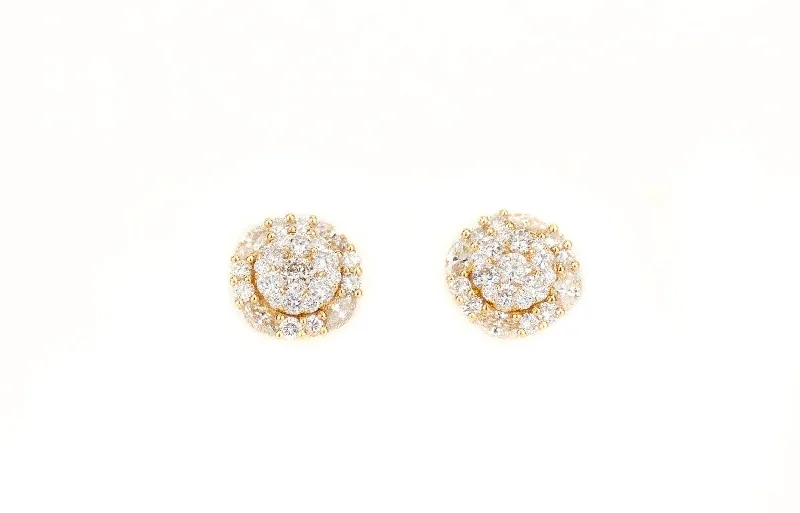 New moon earrings-1.2CT Gold Diamond Earrings