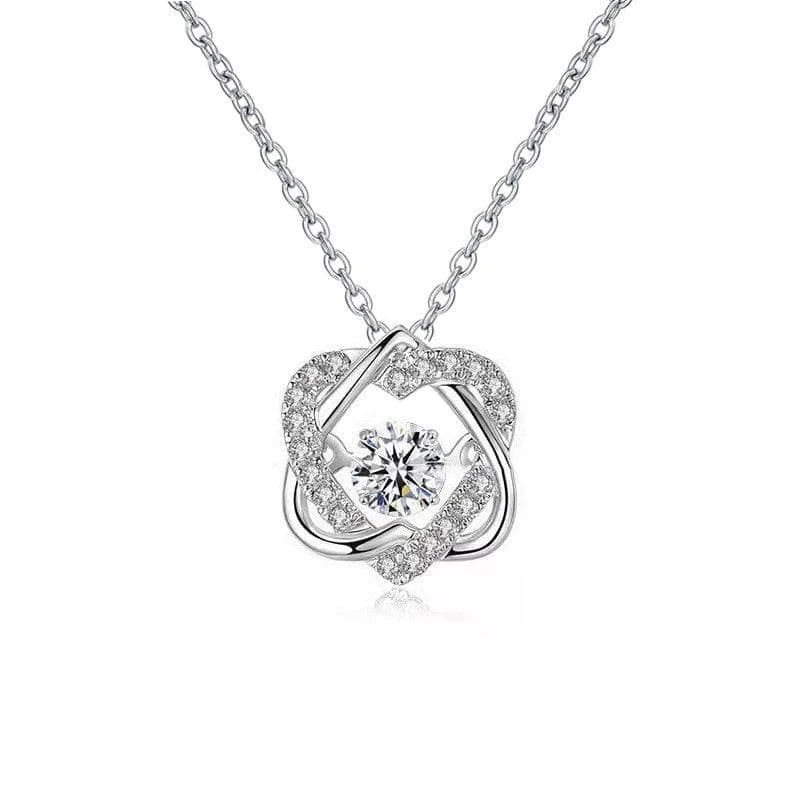 Classic photo necklaces-0.5 Ct Diamond Beating Heart Necklace