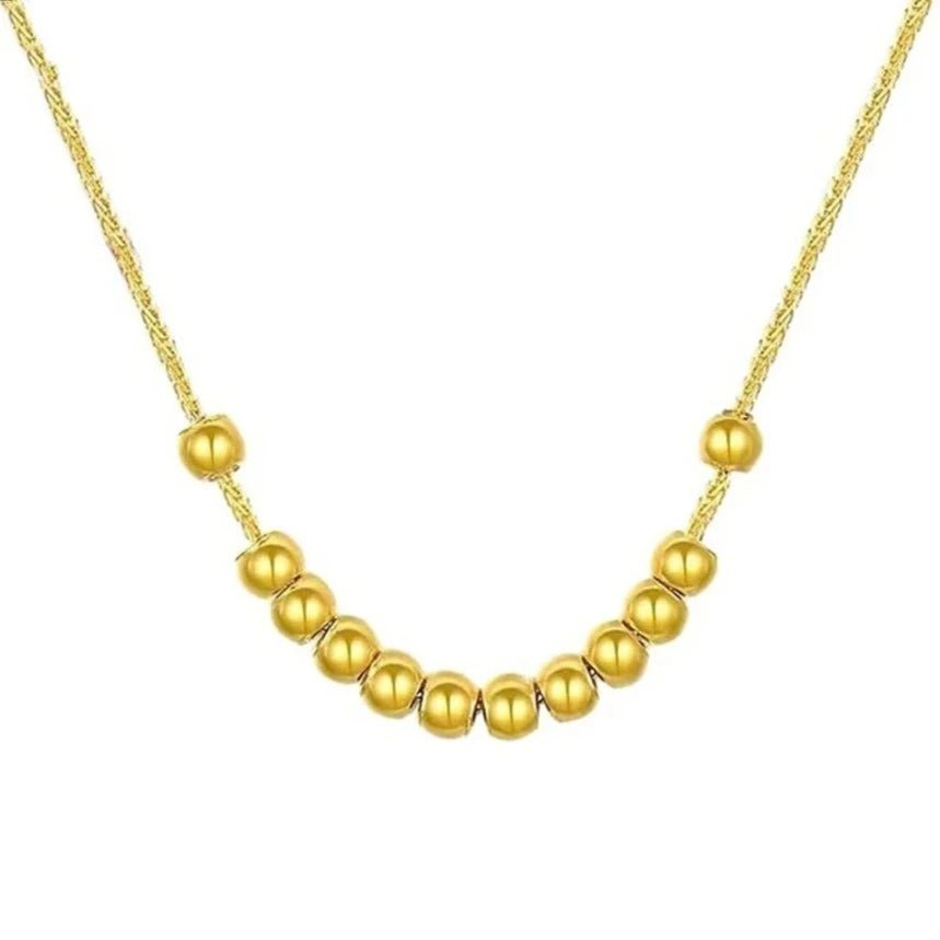 Ruby necklaces-18k Yellow Gold Ball Pendant Necklace