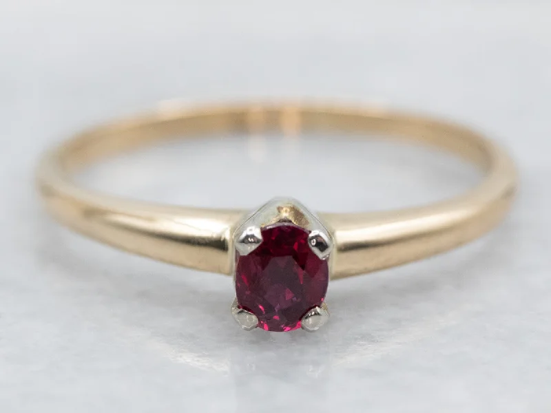 Fine star rings-Classic Ruby Solitaire Ring