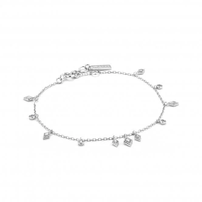 Clear crystal bangles-Sterling Silver Rhodium Plated Bohemia Bracelet B016-02H