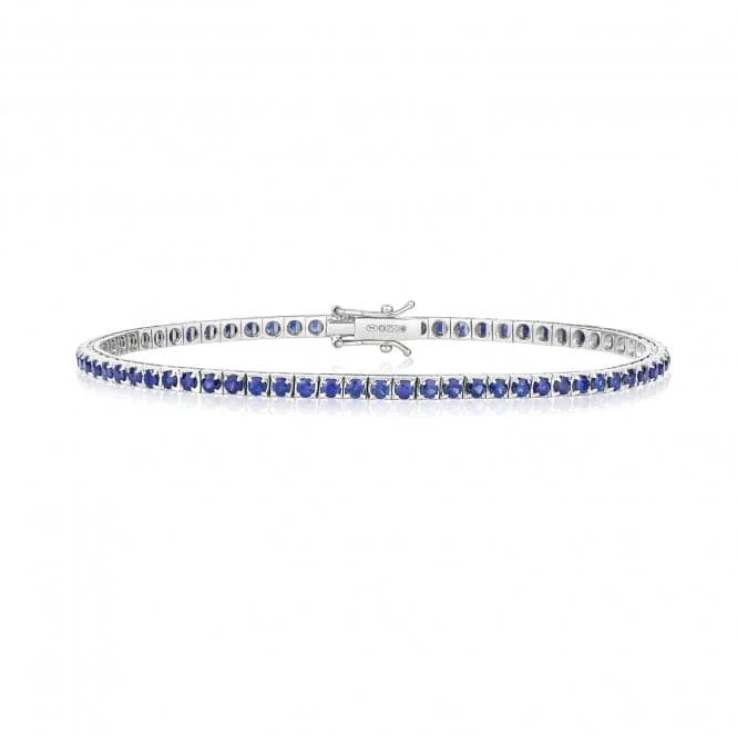 Fine wing bangles-18ct White Gold Sapphire Bracelet BDQ201WS