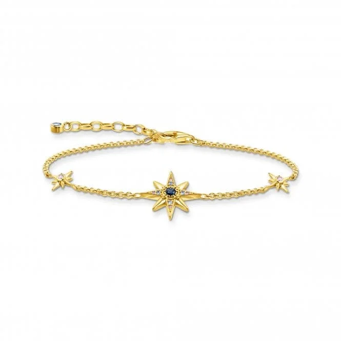 Solid gold bracelets-Sterling Silver Gold Plated Magic Stars Bracelet A2037-959-7-L19V