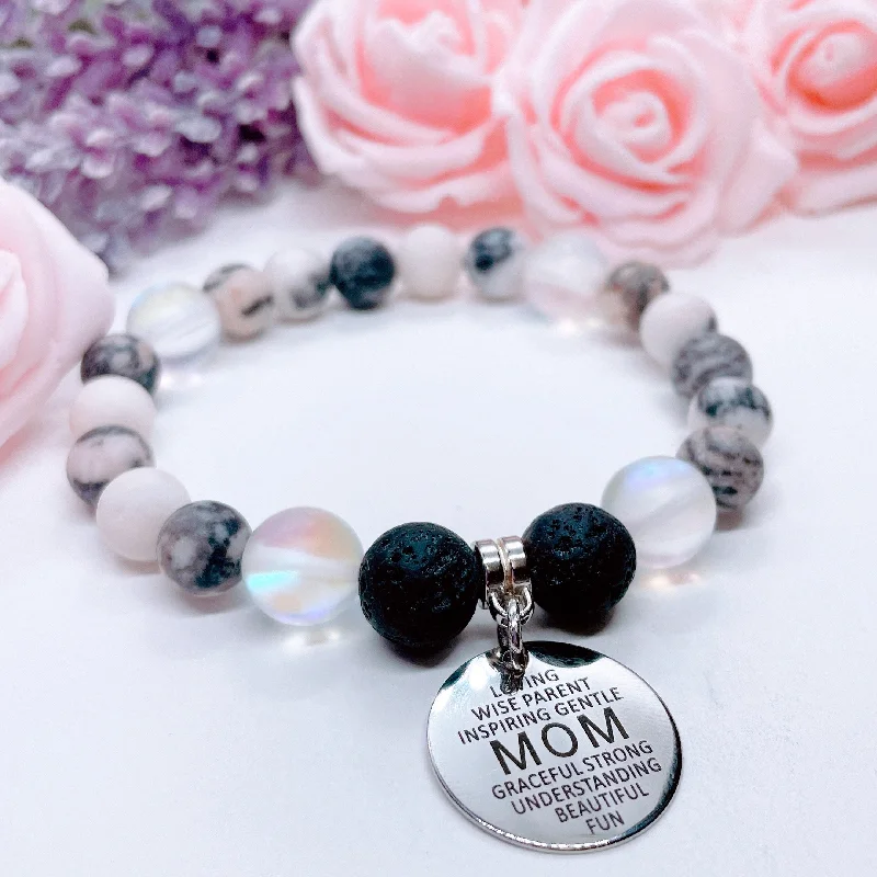 Bead edge bangles-Mom Sentiments Classic Charm Bracelet Lava