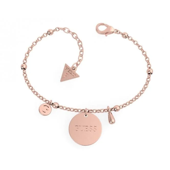 Fine stack bracelets-Peony Art Chain & Charms Rose Gold Bracelet UBB29119-L