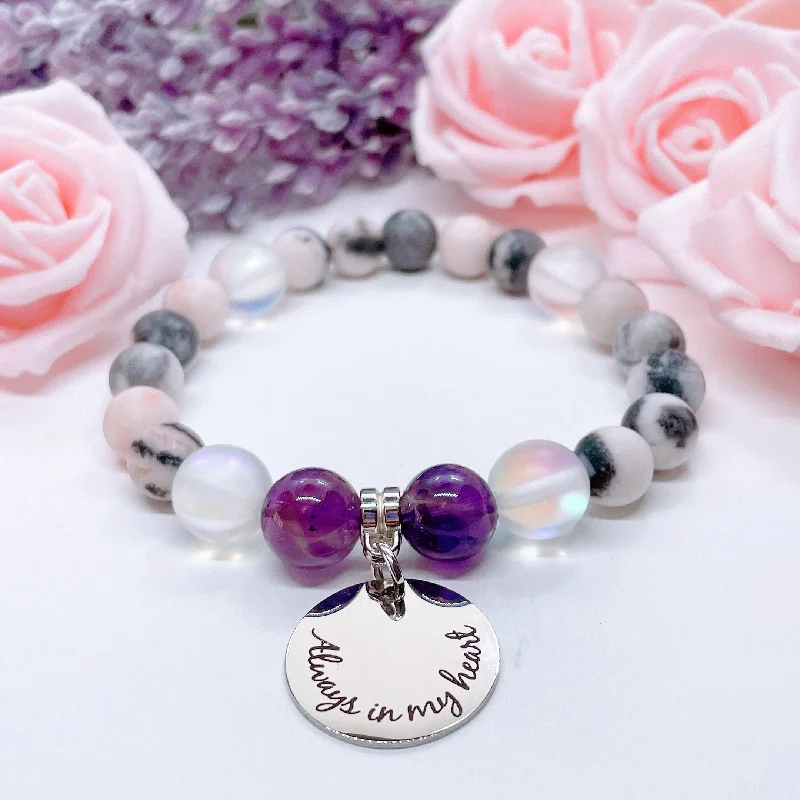 Aged lock bracelets-Always in my Heart Classic Charm Bracelet Amethyst