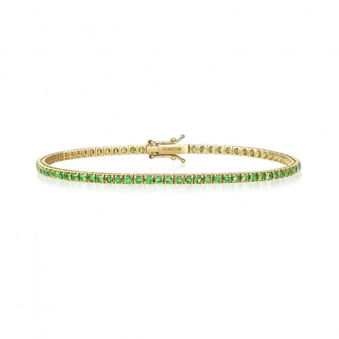 Fine dot bangles-18ct Gold Tsavorite Bracelet BDQ200T