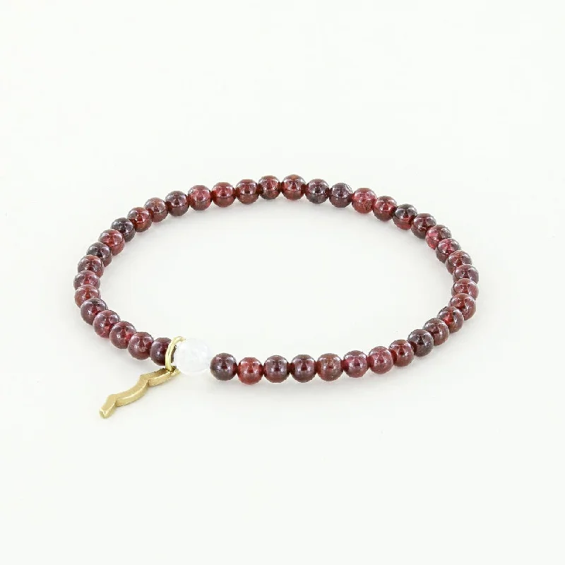 Thread tassel bangles-Rayminder UV Awareness Bracelet in 4mm Garnet