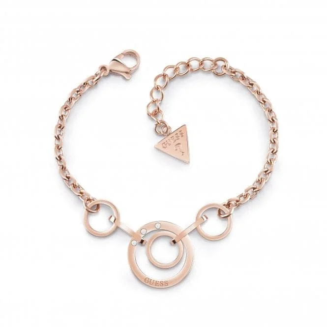 Multi-bead bangles-Chain Circles Rose Gold Bracelet UBB29029-L