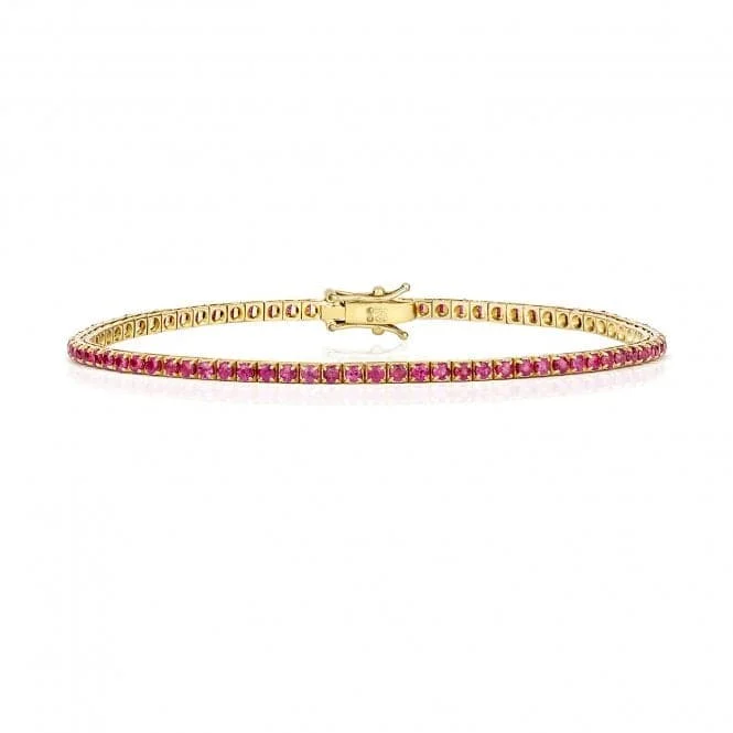 Ocean theme bracelets-18ct Gold Ruby Bracelet BDQ200R