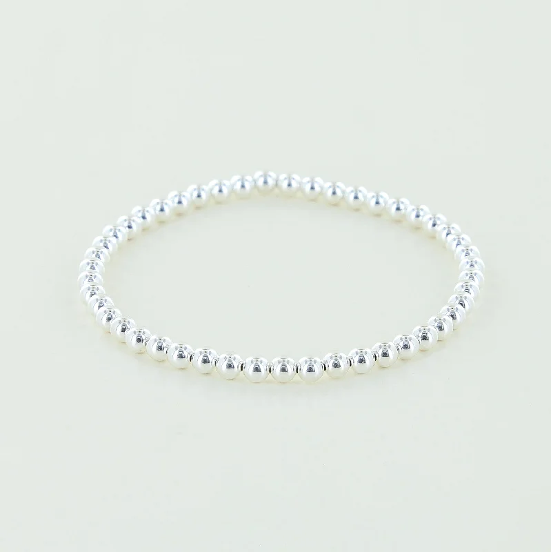 Fine dot bangles-4mm Sterling Silver Beaded Stacking Bracelet