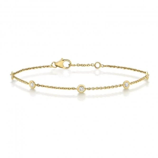 Slip knot bangles-Diamond Jewellery 9k Yellow Gold Diamond Bracelet with 0.35ct BD016