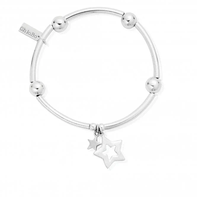 Slide clasp bracelets-ChloBo Noodle Ball Double Star Bracelet SBNB806812