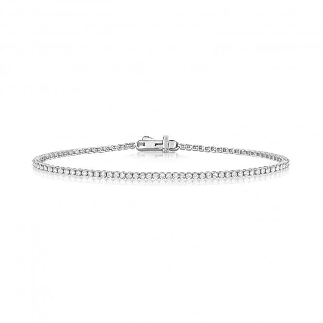 Aged deco bangles-Diamond Jewellery 9ct White Gold Diamond Tennis Bracelet BD037W