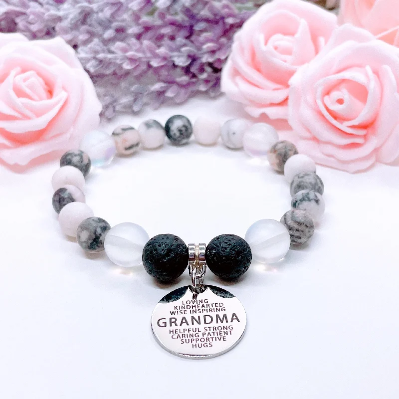 Fine wing bangles-Grandma Sentiments Classic Charm Bracelet  Lava