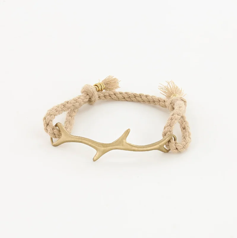 Thread wrap bracelets-Coral Drift Rope Bracelet In Matte Brass