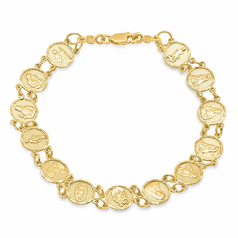 Onyx bracelets-Gold and Platinum Plated Silver Saints Bracelet