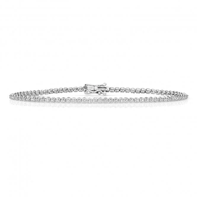 Fine filigree bangles-Diamond Jewellery 9ct White Gold Diamond Bracelet BD025W