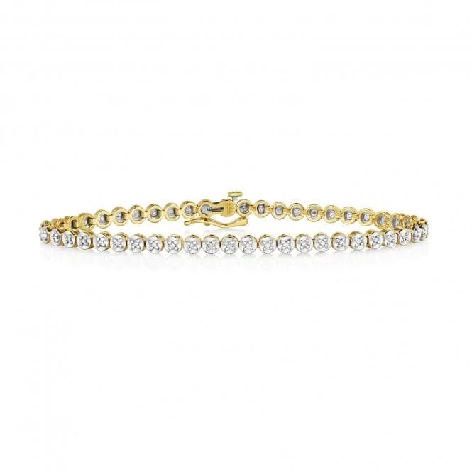 Shiny modern bracelets-Diamond Jewellery 9k Gold Diamond Tennis Bracelet with 50 Diamonds BD013