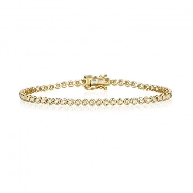 Elastic cord bracelets-Diamond Jewellery 9ct Gold Diamond Rubover Tennis Bracelet BD038