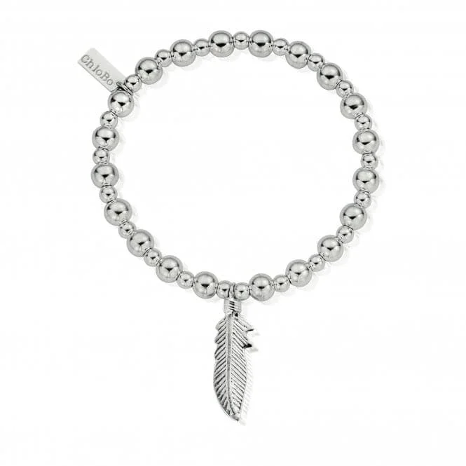 Slip knot bangles-ChloBo Mini Small Ball Feather Bracelet SBMSB706