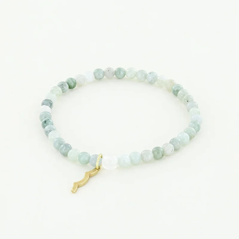 Shiny link bracelets-Rayminder UV Awareness Bracelet in 4mm Jade