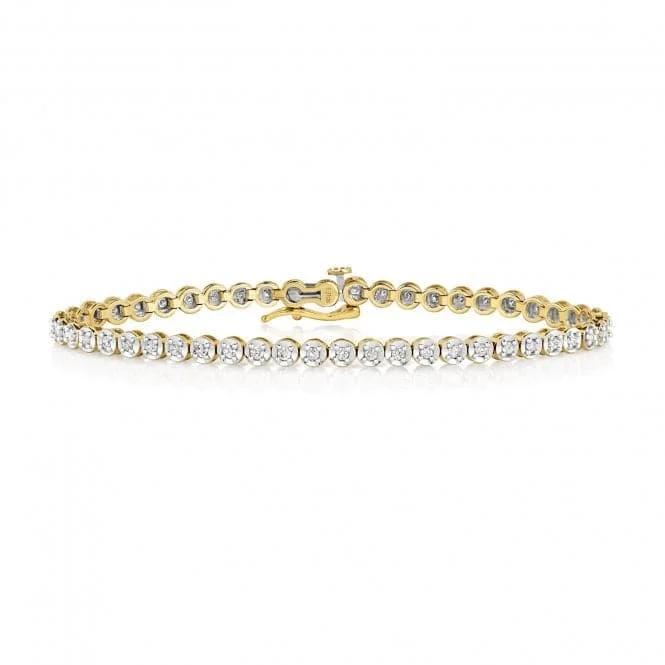 Woven tribal bangles-Diamond Jewellery 9ct Gold Diamond Tennis Bracelet BD015