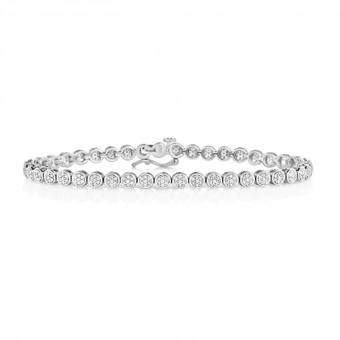 Rose quartz bangles-Diamond Jewellery 9ct White Gold Diamond Tennis Bracelet BD022W