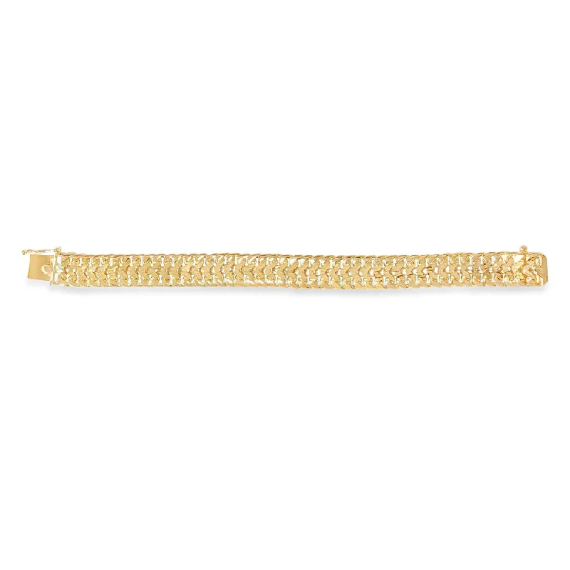 Reed weave bangles-14K Yellow Gold Arrow Link Bracelet (8 Inch)