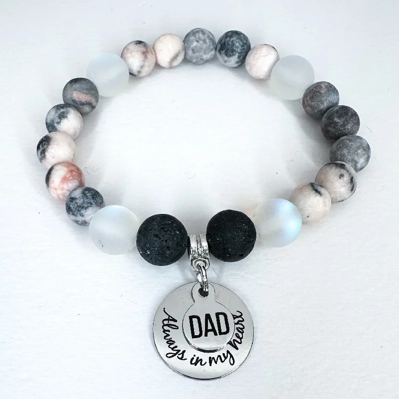 Aged deco bangles-Dad: Always in my Heart Classic Charm Bracelet Lava