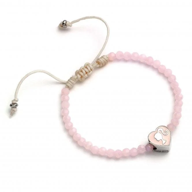 Solid gold bracelets-Pink Friendship Heart Shaped Bead Bracelet BMFB0007