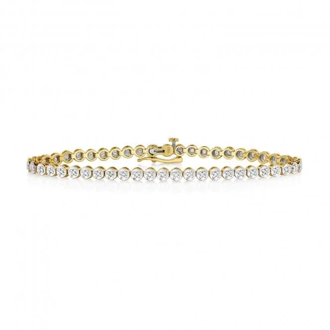 Reed weave bangles-Diamond Jewellery 9k Gold Diamond Tennis Bracelet BD014